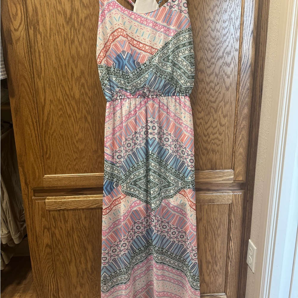 Multicolor Geometric Maxi Dress